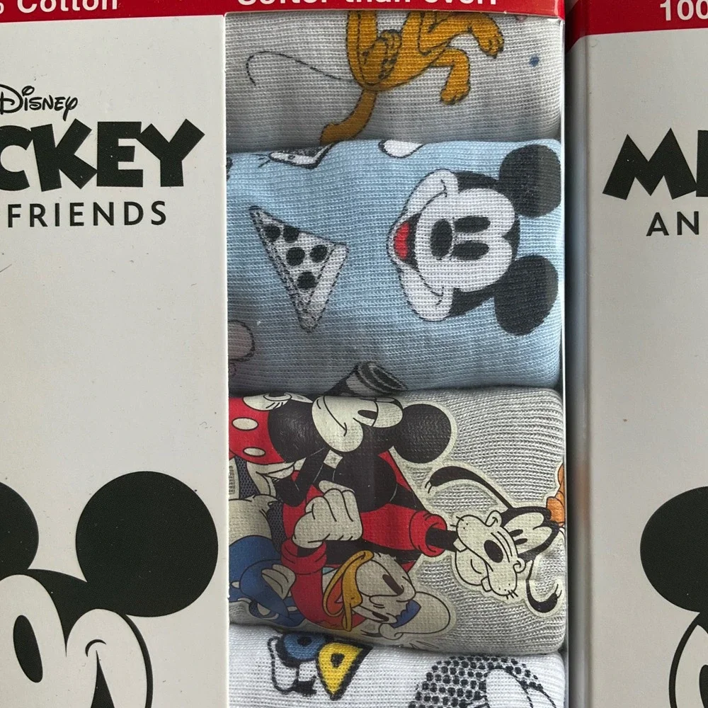 Disney Mickey & Friends Bundle of 2 New 5 Pack Briefs Sz 8 100% Cotton Underwear